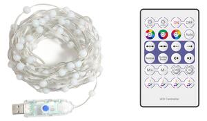 Ecolamp LED svetelná reťaz Wizard, 5m, RGB, ovládač