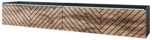 NÍZKA KOMODA, čierna, dub wotan, 180/30/33 cm P & B - Obývacie zostavy, Online Only
