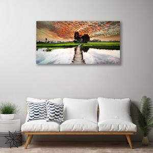 Obraz na plátne Most jazero príroda 100x50 cm