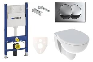 Cenovo zvýhodnený závesný WC set Geberit do ľahkých stien / predstenová montáž + WC Kolo Rekord SIKOGES7K71