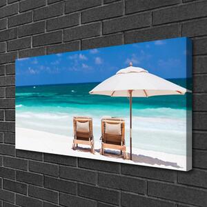 Obraz na plátne Pláž dáždnik krajina 100x50 cm