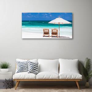 Obraz na plátne Pláž dáždnik krajina 100x50 cm
