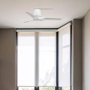 Stropný ventilátor Hey S, biely, s jednosmerným motorom, tichý, Ø 90 cm, Biela / opálová, Obývacia izba / jedáleň, Plast, Moderný
