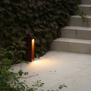 LED podsvietenie Cerler, hnedé, 35 cm, kov, IP65,, Hnedá / hrdzavá, Hliník, Moderný, Vonkajčie stĺpové osvetlenie