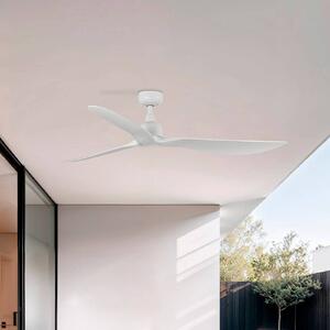Stropný ventilátor Outwood, biely, DC, tichý, Ø 150 cm, IP44, Biela / opálová, Obývacia izba / jedáleň, Plast, Moderný