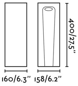 LED podsvietenie Grot, 2700K, sivá, betón, IP55, výška 40 cm, Hliník / sivá / zinok, Betón, Moderný, Vonkajčie stĺpové osvetlenie