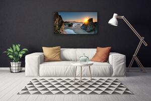 Obraz Canvas Skala pláž slnko krajina 100x50 cm