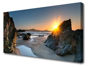 Obraz Canvas Skala pláž slnko krajina 100x50 cm