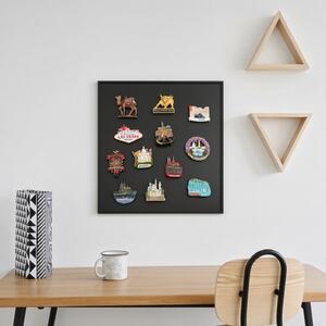 Čierna tabuľa na magnetky PREMIUM v hliníkovom čiernom ráme 60x40 cm