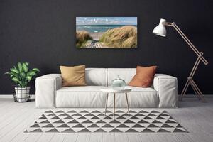 Obraz Canvas Pláž more tráva krajina 100x50 cm