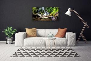Obraz Canvas Vodopád kamene les príroda 100x50 cm