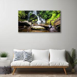 Obraz Canvas Vodopád kamene les príroda 100x50 cm