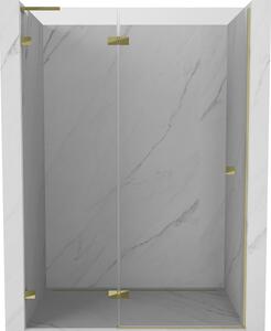 Mexen, Mexen Lunar L Otočné ľavé sprchové dvere 130 cm, transparentné, zlaté - 834L-130-000-50-00-L