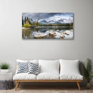 Obraz Canvas Jazero hory les príroda 100x50 cm