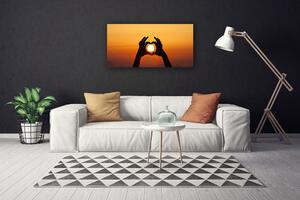 Obraz Canvas Ruky srdce slnko láska 100x50 cm