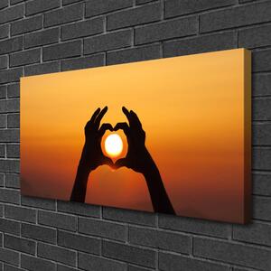 Obraz Canvas Ruky srdce slnko láska 100x50 cm