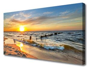 Obraz Canvas More západ slnka pláž 100x50 cm