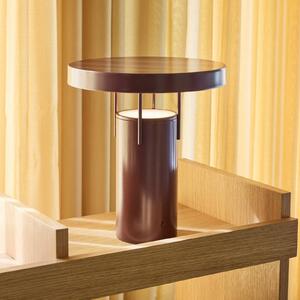 HÜBSCH stolová LED lampa BringMe, bordová metalíza, 28 cm, Červená, kov, Moderný