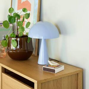 HÜBSCH stolová lampa Mush Mini, ľadovo modrá, kov, výška 25 cm, Modrá, Spálňa, kov, Moderný