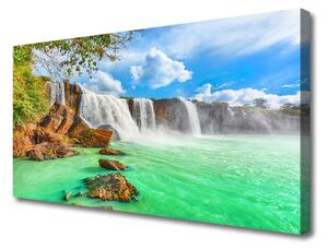 Obraz Canvas Vodopád jazero príroda 125x50 cm