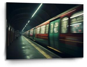 Sablio Obraz Metro na tmavej stanici - 90x60 cm