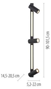 Schöner Wohnen 11794-18 - LED bodové svietidlo DANTE 3xGU10/10W+LED/14,4W čierne