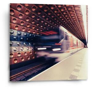 Sablio Obraz Metro na farebnej stanici - 50x50 cm