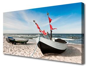 Obraz Canvas Loďka pláž príroda 125x50 cm
