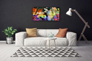 Obraz Canvas Abstrakcie motýle pierka 100x50 cm