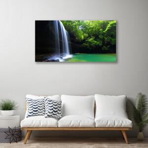 Obraz Canvas Vodopád príroda les jazero 100x50 cm