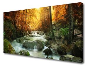 Obraz Canvas Vodopád príroda les jeseň 100x50 cm