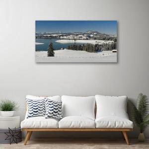 Obraz Canvas Jazero sneh príroda hory 100x50 cm