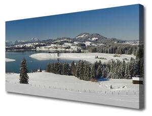 Obraz Canvas Jazero sneh príroda hory 100x50 cm