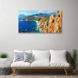 Obraz Canvas Útes pobrežie more hory 100x50 cm