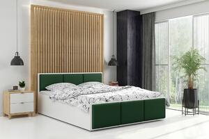 BMS GROUP Čalúnená posteľ PANAMA XT 120x200cm výklopná biela - smaragdová