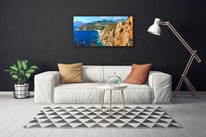 Obraz Canvas Útes pobrežie more hory 100x50 cm