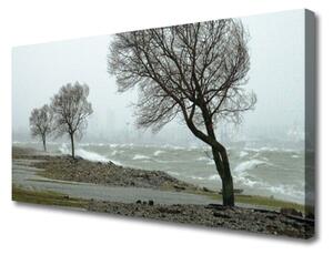 Obraz Canvas More búrka vlny 125x50 cm