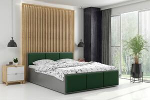 BMS GROUP Čalúnená posteľ PANAMA XT 120x200cm výklopná grafit - smaragdová