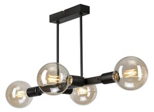 Luster na tyči ASTRID 4xE27/60W/230V čierna