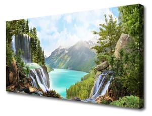 Obraz Canvas Záliv vodopád hory 125x50 cm