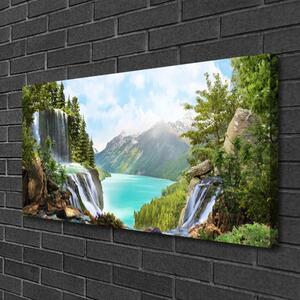 Obraz Canvas Záliv vodopád hory 100x50 cm