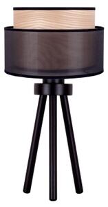 Duolla - Stolná lampa WOOD BOHO 1xE27/15W/230V pr. 25 cm čierna/béžová