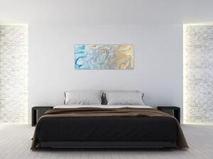 Obraz - Modrý mramor (120x50 cm)