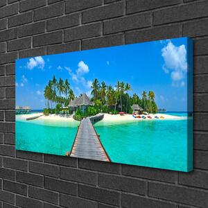 Obraz Canvas Tropická pláž palmy 100x50 cm