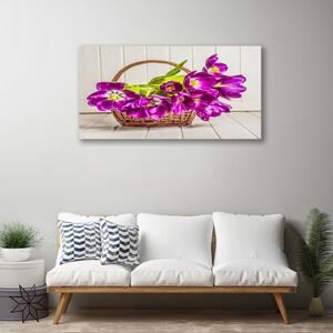 Obraz Canvas Kvety v košíku 100x50 cm