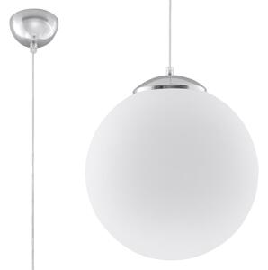 Závesné svietidlo Ugo, 1x biele sklenené tienidlo, (fi 40 cm), ch