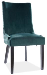 Signal Jedálenská stolička LEON VELVET čierna konštrukcia/zelená BLUVEL78