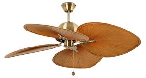 Stropný ventilátor Cuba L, Ø 132 cm, štvorlopatkový, starozlatý FARO BARCELONA, Cuba L, Zlatá / Mosadz, Obývacia izba, Plast