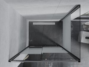 Mexen APIA, sprchový kút s posuvnými dverami 90 (dvere) x 70 (stena) cm, 5mm číre-pásy sklo, chrómový profil, 840-090-070-01-20