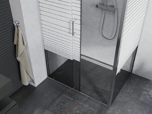 Mexen APIA, sprchový kút s posuvnými dverami 95 (dvere) x 90 (stena) cm, 5mm číre-pásy sklo, chrómový profil, 840-095-090-01-20